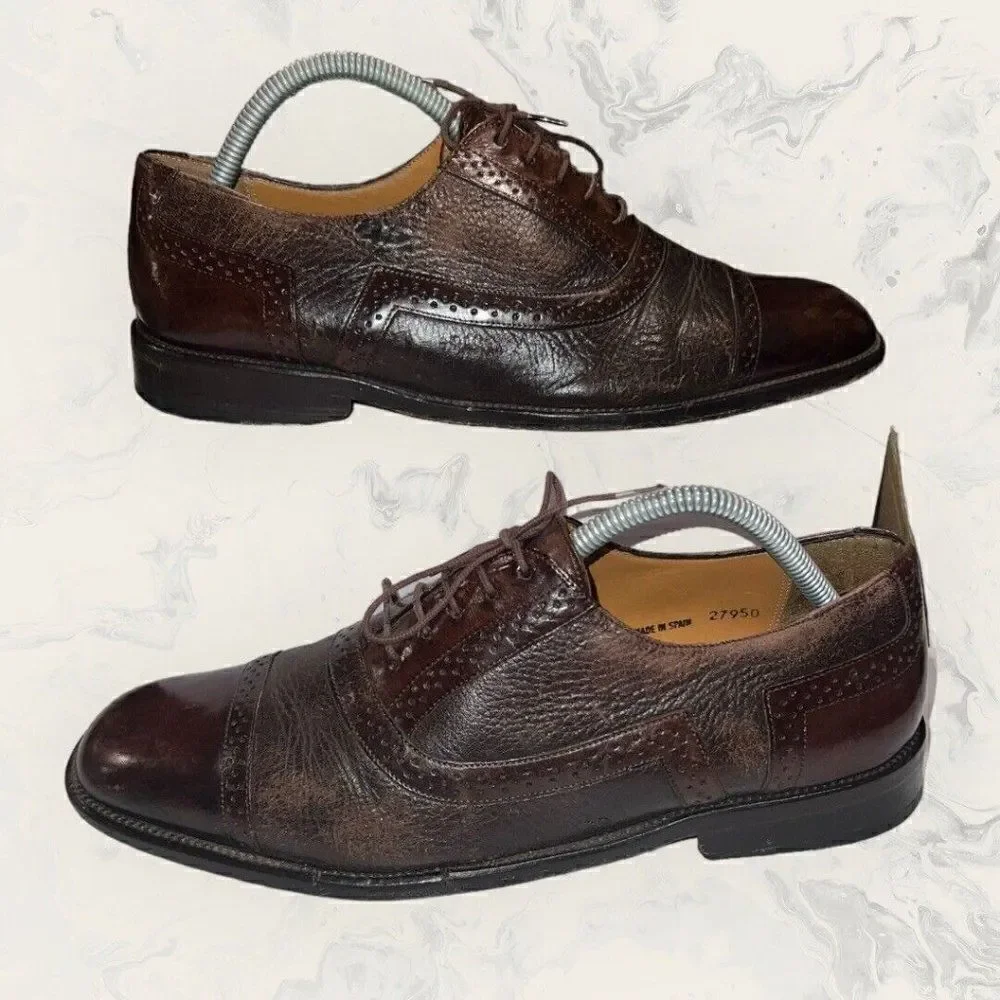Mezlan Marquee Brown Wintip Captoe Leather Dress Shoes Oxfords Men’s Size 9.5